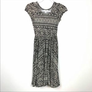 Dot Dot Smile Black White Boho Modest Dress 12/14